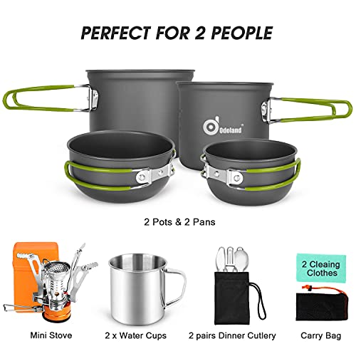 Odoland Camping Cookware Mess Kit - 16pcs