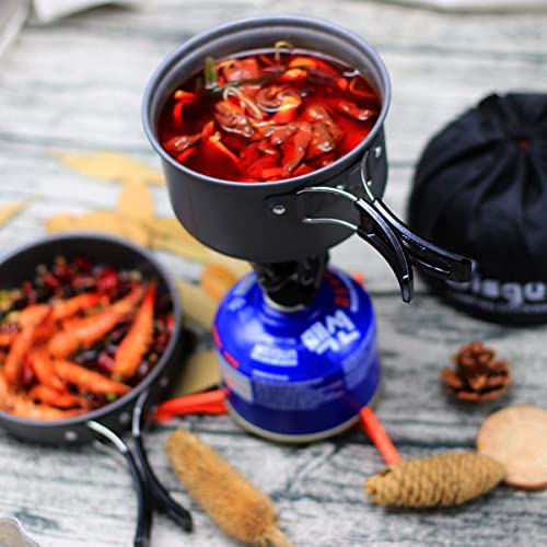 16 Piece Hiking Cookware Set: Spork, Stove, Non-stick