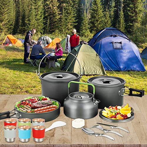 37-Piece Camping Cookware Mess Kit for Outdoor Hiking