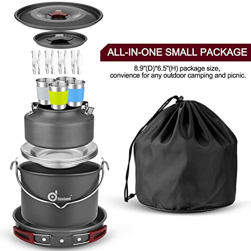 Hiking Cookware Set, 22pcs, Large Hanging Pot