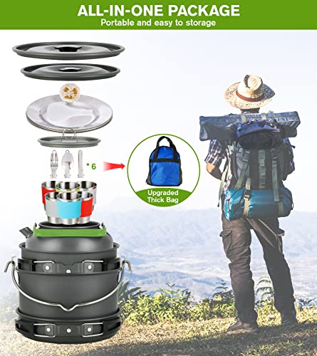37-Piece Camping Cookware Mess Kit for Outdoor Hiking