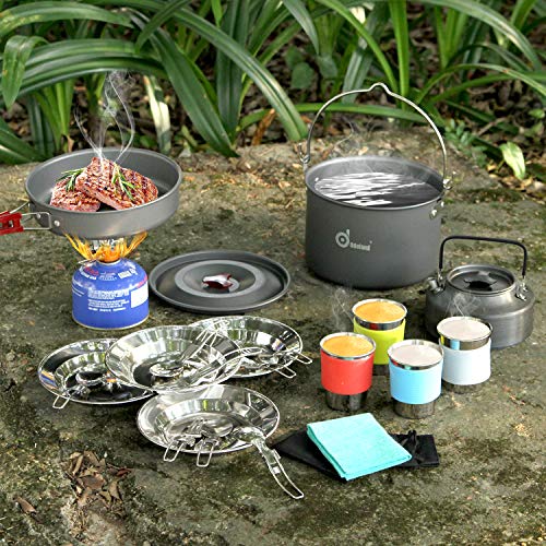 Hiking Cookware Set, 22pcs, Large Hanging Pot
