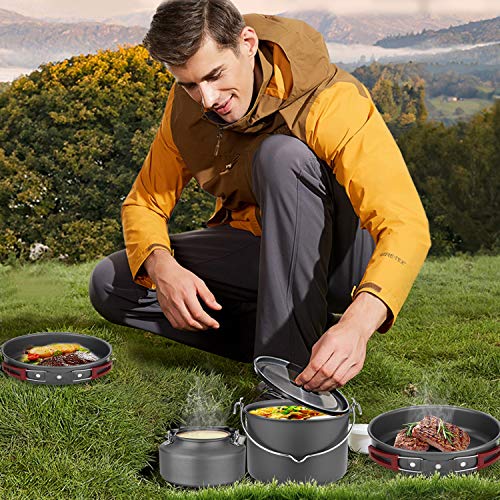 Hiking Cookware Set, 22pcs, Large Hanging Pot