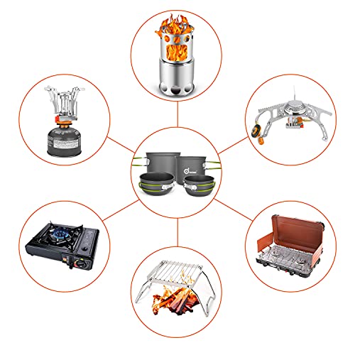 Odoland Camping Cookware Mess Kit - 16pcs