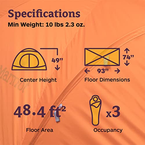 Marmot Thor Blaze Tent | 3-Person, Easy Set-Up