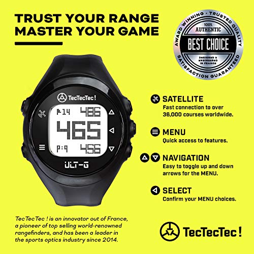 TecTecTec ULT-G Golf GPS Watch - Black