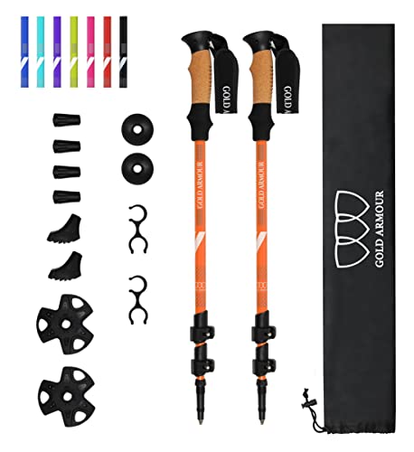 Collapsible Hiking Poles with Cork Grips, 4-Season Accessories