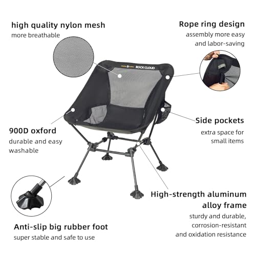 ROCK CLOUD 2-Pack Portable Camping Chair, Lightweight Hiking