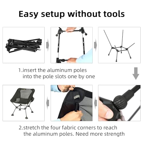 ROCK CLOUD 2-Pack Portable Camping Chair, Lightweight Hiking