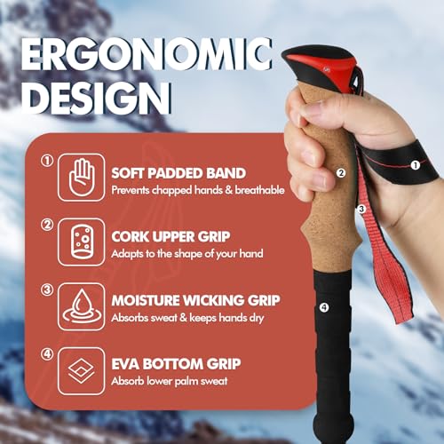 Carbon Fiber Hiking Poles with Cork Handle