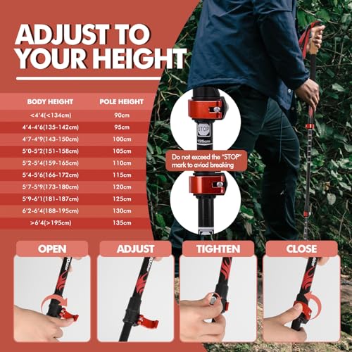 Carbon Fiber Hiking Poles with Cork Handle