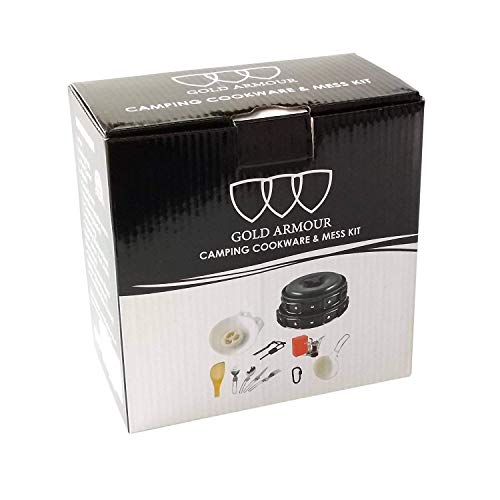 17 Piece Camping Cookware Set - Lightweight, Durable, Blue