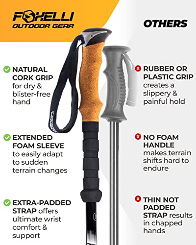 Foxelli Trekking Poles - Lightweight Aluminum Hiking Sticks