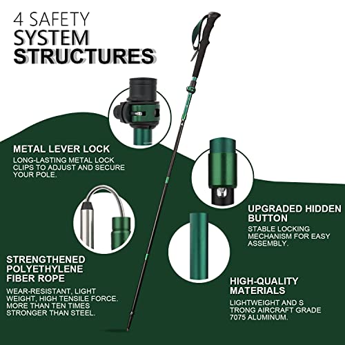 TheFitLife Hiking Poles - Lightweight Folding Sticks (Purple)