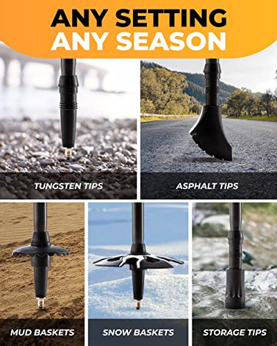 Foxelli Trekking Poles - Lightweight Aluminum Hiking Sticks
