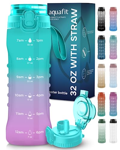 AQUAFIT 32 oz Motivational Water Bottle - Laffy Taffy
