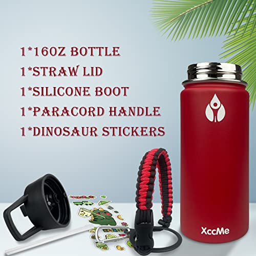 Red Dinosaur Stainless Steel Kids Water Bottle