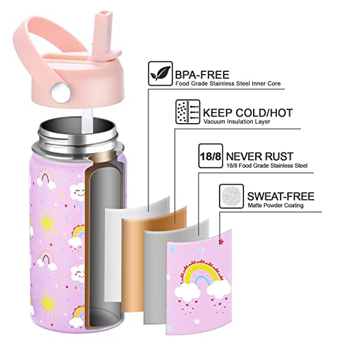 14 oz Kids Water Bottle with Insulated Stainless Steel