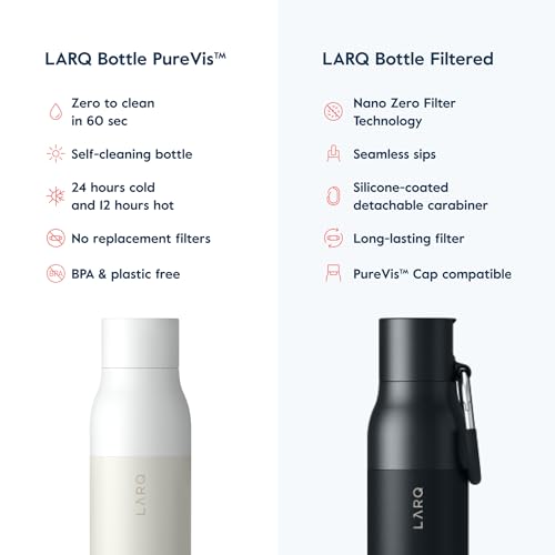 LARQ Insulated Stainless Steel Water Bottle, Granite White