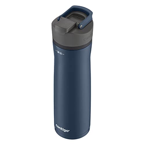 Contigo Cortland Chill 2.0 - Vacuum-Insulated Steel Water Bottle, 24oz, Blueberry
