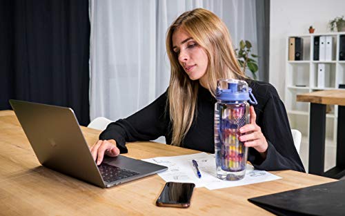 Hydracy 32oz Fruit Infuser Water Bottle - Berry Blue