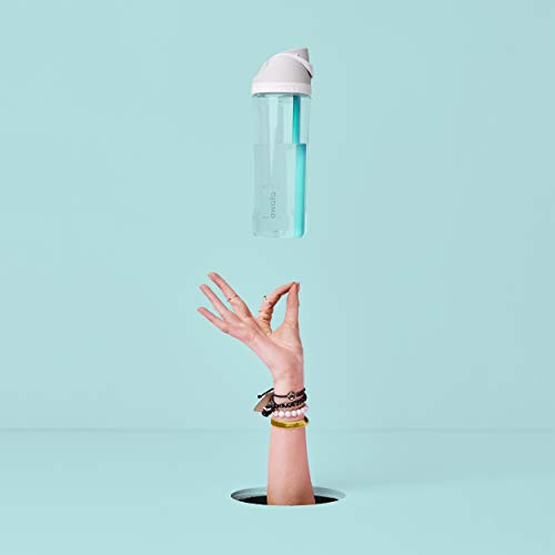 Clear Tritan Plastic Water Bottle with Straw, BPA-Free Sports