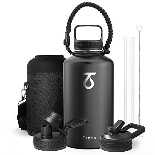 64oz Insulated Stainless Steel Water Bottle with Paracord Handle