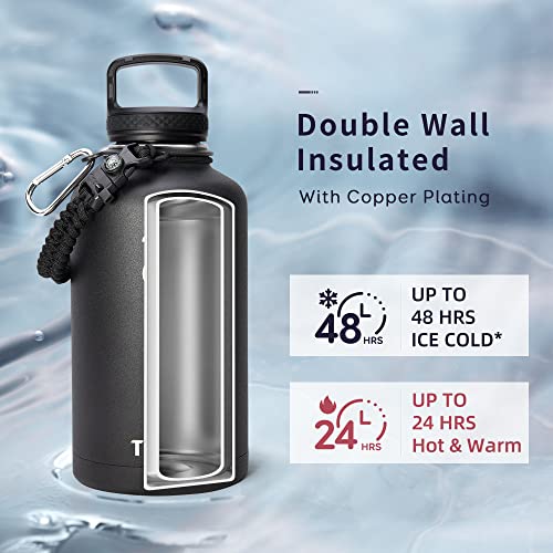 64oz Insulated Stainless Steel Water Bottle with Paracord Handle