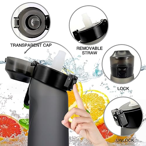 BPA Free Fruit Infuser Water Bottle, 650ML, Gym and Outdoor (Black)