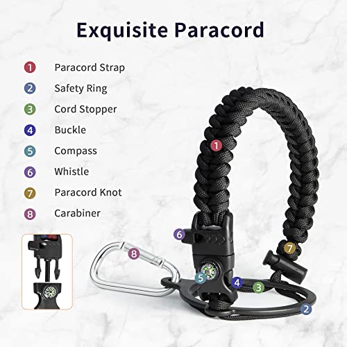 64oz Insulated Stainless Steel Water Bottle with Paracord Handle