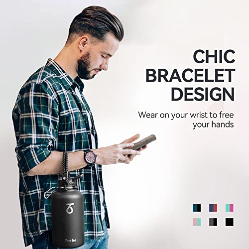 64oz Insulated Stainless Steel Water Bottle with Paracord Handle