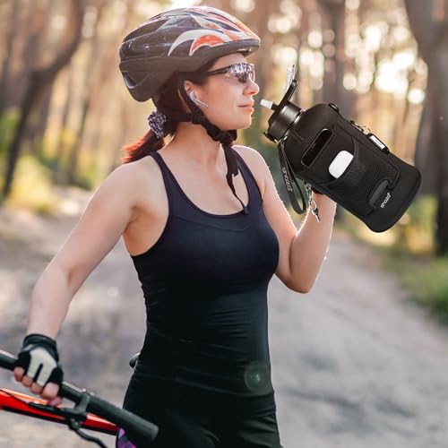 2.2L Water Bottle with Straw and Storage Sleeve