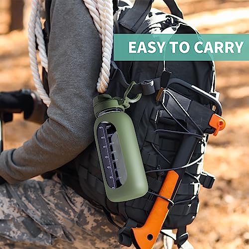 CIVAGO 32 oz Glass Sports Water Bottle - Black