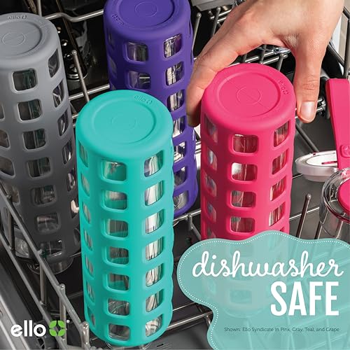 Ello Syndicate Gray Glass Water Bottle, 20oz