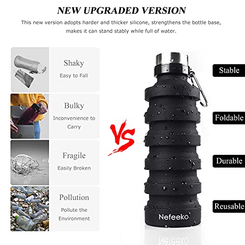 Collapsible Silicone Water Bottle - Portable Sports Travel