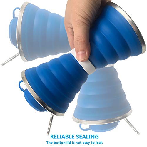 Collapsible Silicone Water Bottle with Carabiner