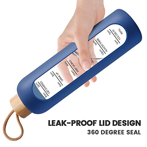 32 Oz Glass Water Bottle with Time Marker