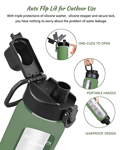 Nefeeko 32oz Glass Water Bottle with Straw