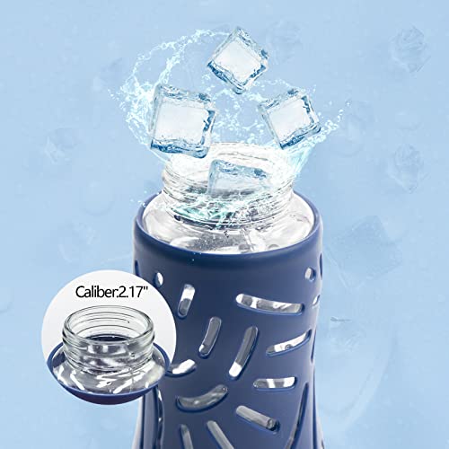 25oz Glass Water Bottle with Straw Cap and Sleeve