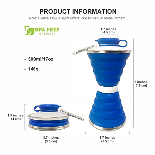 Collapsible Silicone Water Bottle with Carabiner