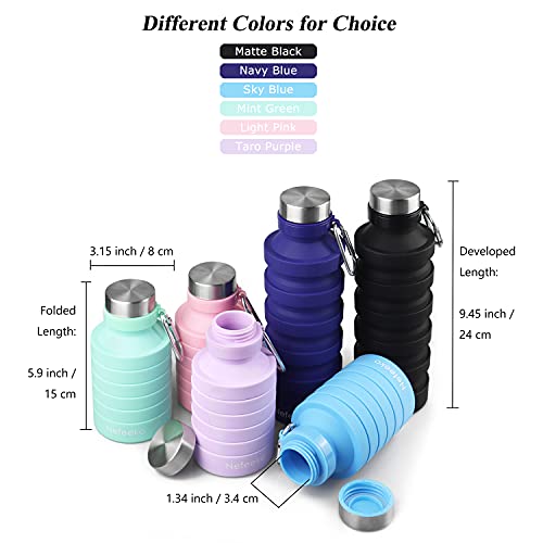 Collapsible Silicone Water Bottle - Portable Sports Travel