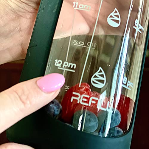 Motivational 32 oz Glass Water Bottle with Straw