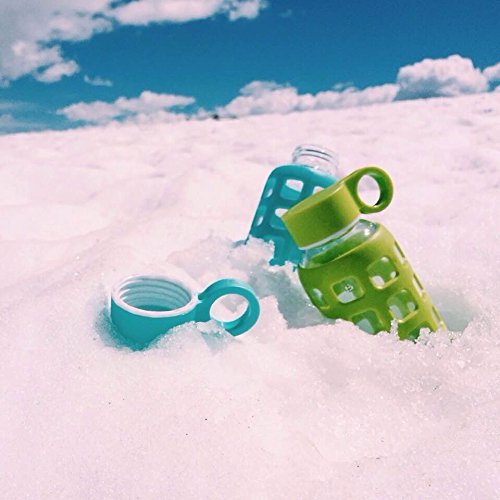 purifyou 32oz Aqua Blue Glass Water Bottle