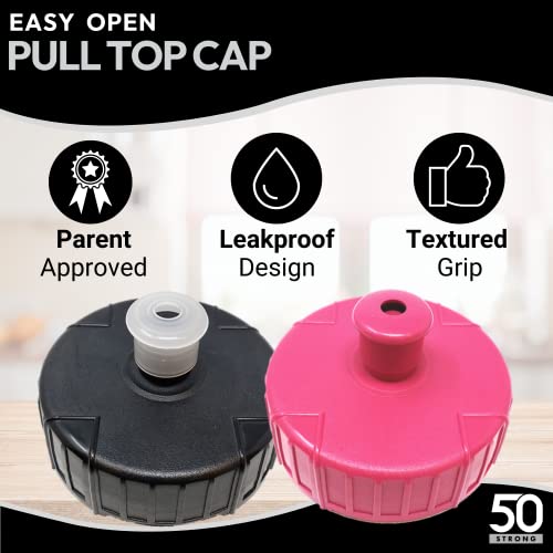 50 Strong Kids Water Bottle | 22 oz. BPA-Free Sports Squeeze