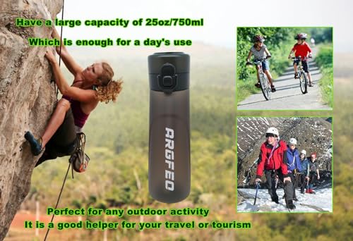 ARGFEO Air Infused Water Bottle 25 oz/750ml (Black)