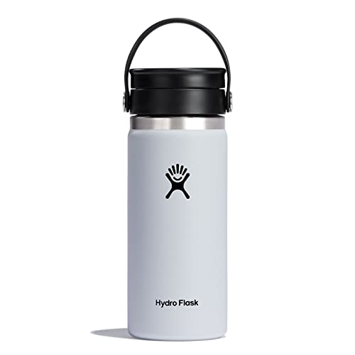 16 oz White Hydro Flask Wide Mouth Bottle