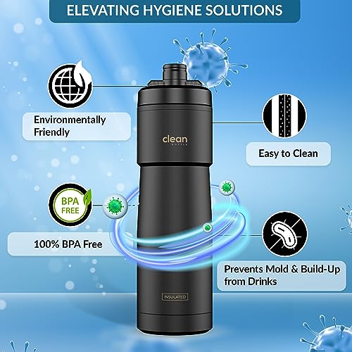 Insulated Bike Water Bottle with Easy Clean Nozzle