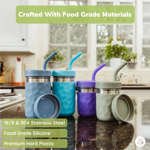 WeeSprout Kids Stainless Steel Smoothie Cups, Set of 4