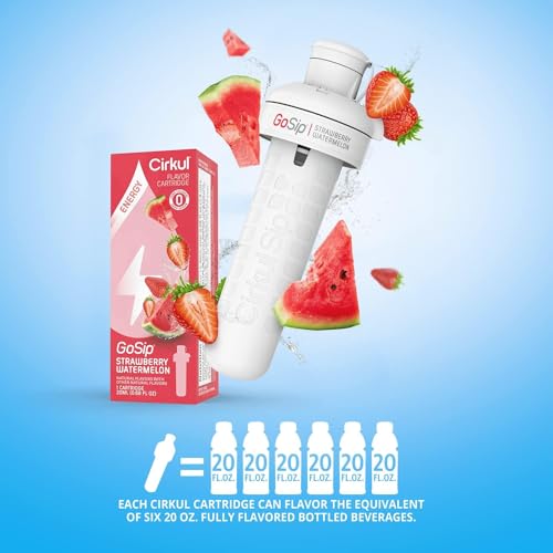 Cirkul 22oz Water Bottle + 2 Fruit Punch & Mixed Berry Cartridges