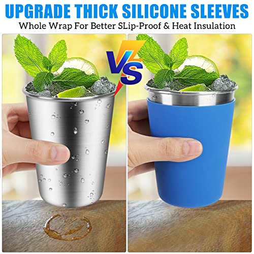 Kids 5-Pack Stainless Steel Straw Cups with Silicone Sleeves